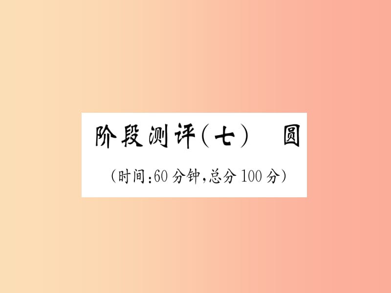 （贵阳专版）2019届中考数学总复习 阶段测评（7）圆课件.ppt_第1页