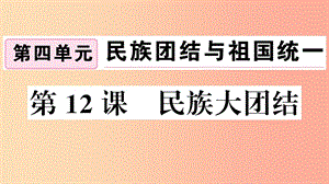 （安徽專版）2019春八年級(jí)歷史下冊(cè) 第四單元 民族團(tuán)結(jié)與祖國(guó)統(tǒng)一 第12課 民族大團(tuán)結(jié)習(xí)題課件 新人教版.ppt