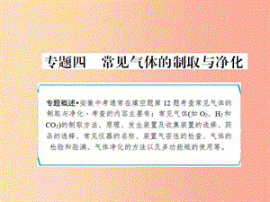 安徽省2019年中考化學(xué)專題復(fù)習(xí) 第二部分 專題復(fù)習(xí) 高分保障 專題四 常見氣體的制取與凈化課件.ppt