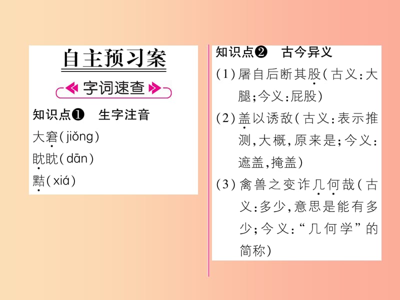 （毕节地区）2019年七年级语文上册 第5单元 18 狼（古文今译）习题课件 新人教版.ppt_第2页