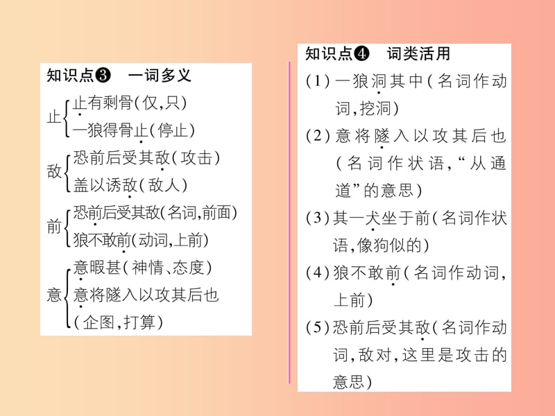 （毕节地区）2019年七年级语文上册 第5单元 18 狼（古文今译）习题课件 新人教版.ppt_第3页