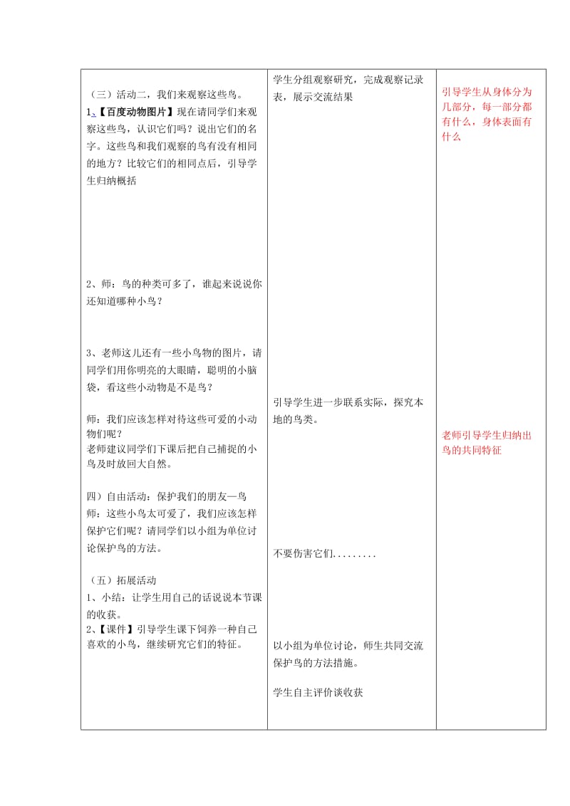 2019年三年级科学下册《它们都是鸟》教案5 青岛版.doc_第3页