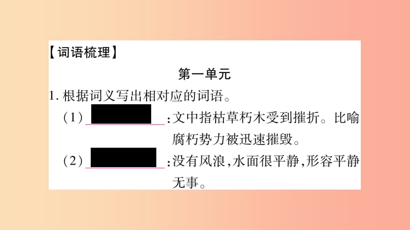 2019年八年级语文上册期末复习专题2词语的理解和运用习题课件新人教版.ppt_第2页