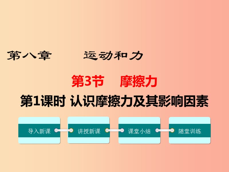 2019年春八年级物理下册 第八章 第3节 摩擦力（第1课时 认识摩擦力及其影响因素）课件 新人教版.ppt_第1页