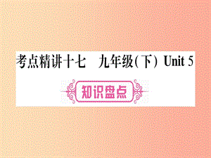 （課標(biāo)版）2019年中考英語(yǔ)準(zhǔn)點(diǎn)備考 第一部分 教材系統(tǒng)復(fù)習(xí) 考點(diǎn)精講十七 九下 Unit 5課件.ppt