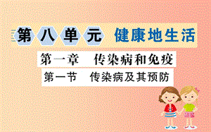 2019版八年級生物下冊 第八單元 健康地生活 第一章 傳染病和免疫 1 傳染病及其預(yù)防訓(xùn)練課件 新人教版.ppt