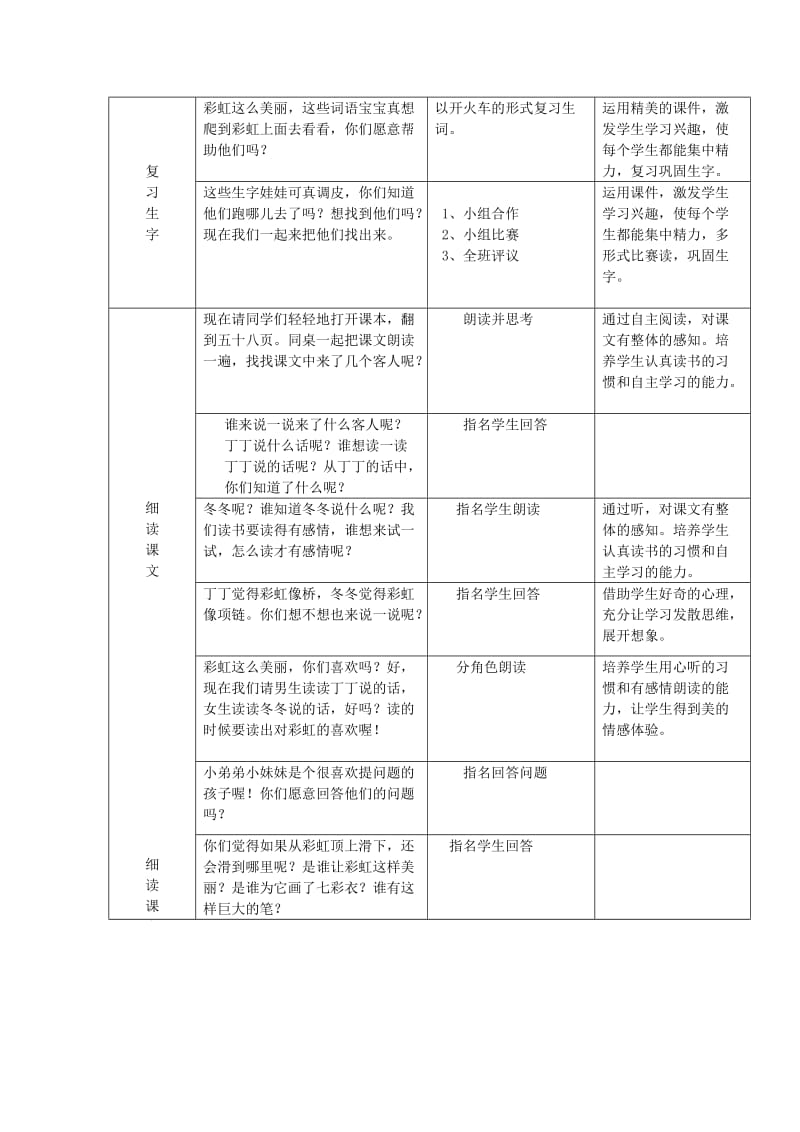 2019年(秋)一年级语文下册10.2美丽的彩虹教学设计北师大版 .doc_第3页