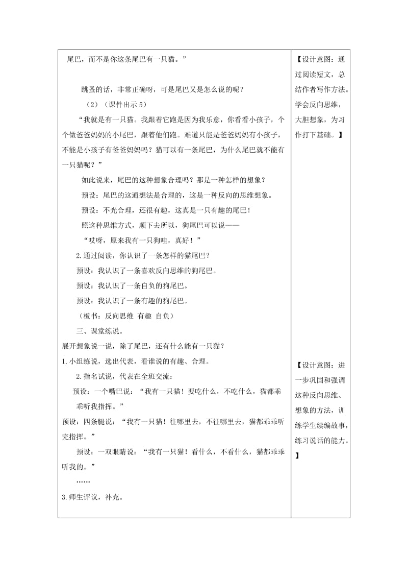 2019三年级语文下册 第五单元 习作例文《尾巴它有一只猫》教案 新人教版x.doc_第2页