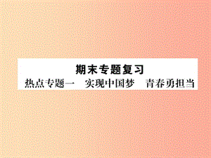 （山西專版）2019年七年級道德與法治上冊 熱點專題1 實現(xiàn)中夢 青春勇?lián)斄?xí)題課件 新人教版.ppt