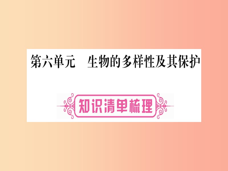 （玉林专版）2019年中考生物总复习 八上 第6单元 生物的多样性及其保护课件.ppt_第1页