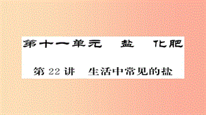 2019年中考化學(xué)總復(fù)習(xí) 第一輪復(fù)習(xí) 系統(tǒng)梳理 夯基固本 第22講 生活中常見的鹽課件.ppt