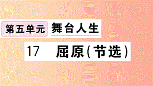 （江西專用）九年級語文下冊 第五單元 17 屈原（節(jié)選）習(xí)題課件 新人教版.ppt