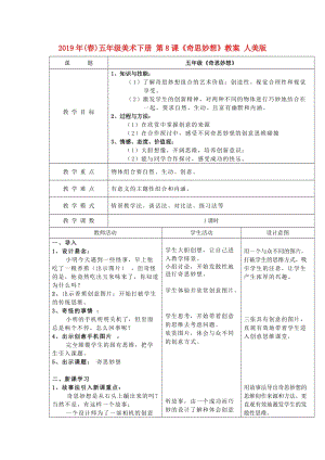 2019年(春)五年級(jí)美術(shù)下冊(cè) 第8課《奇思妙想》教案 人美版.doc