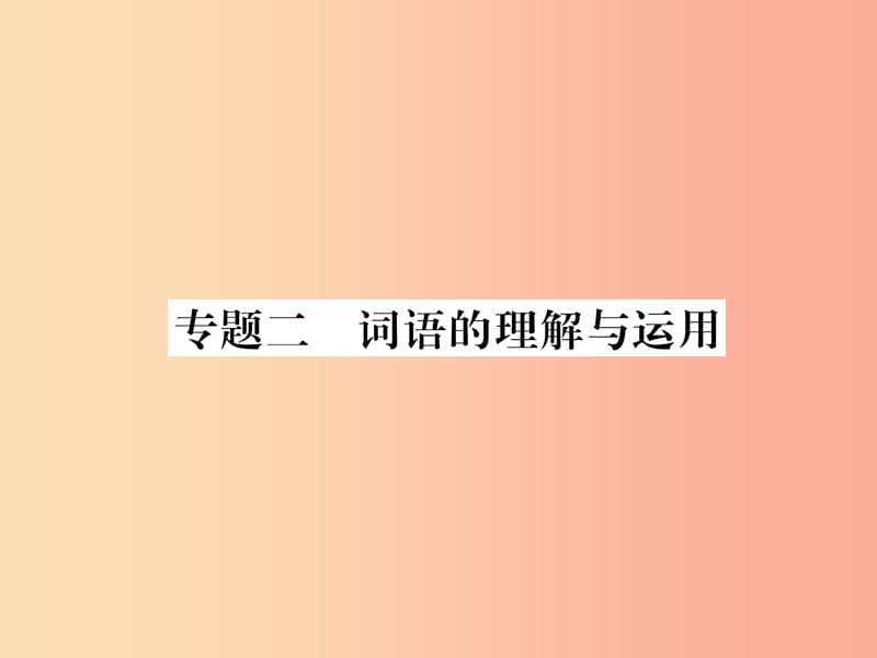 （毕节地区）2019年七年级语文上册 专题2 词语的理解与运用习题课件 新人教版.ppt_第1页