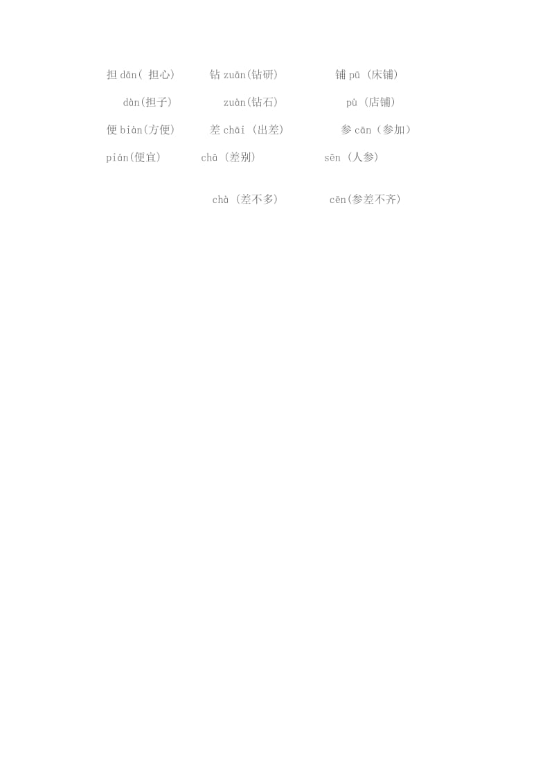 2019年三年级上册多音字复习卷 (I).doc_第3页