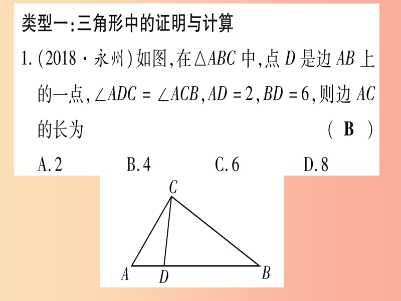 （甘肃专用）2019中考数学 第二轮 中档题突破 专项突破4 三角形、四边形中的证明与计算作业课件.ppt_第2页