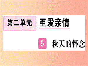 （通用版）2019年七年級(jí)語(yǔ)文上冊(cè) 第二單元 第5課 秋天的懷念習(xí)題課件 新人教版.ppt