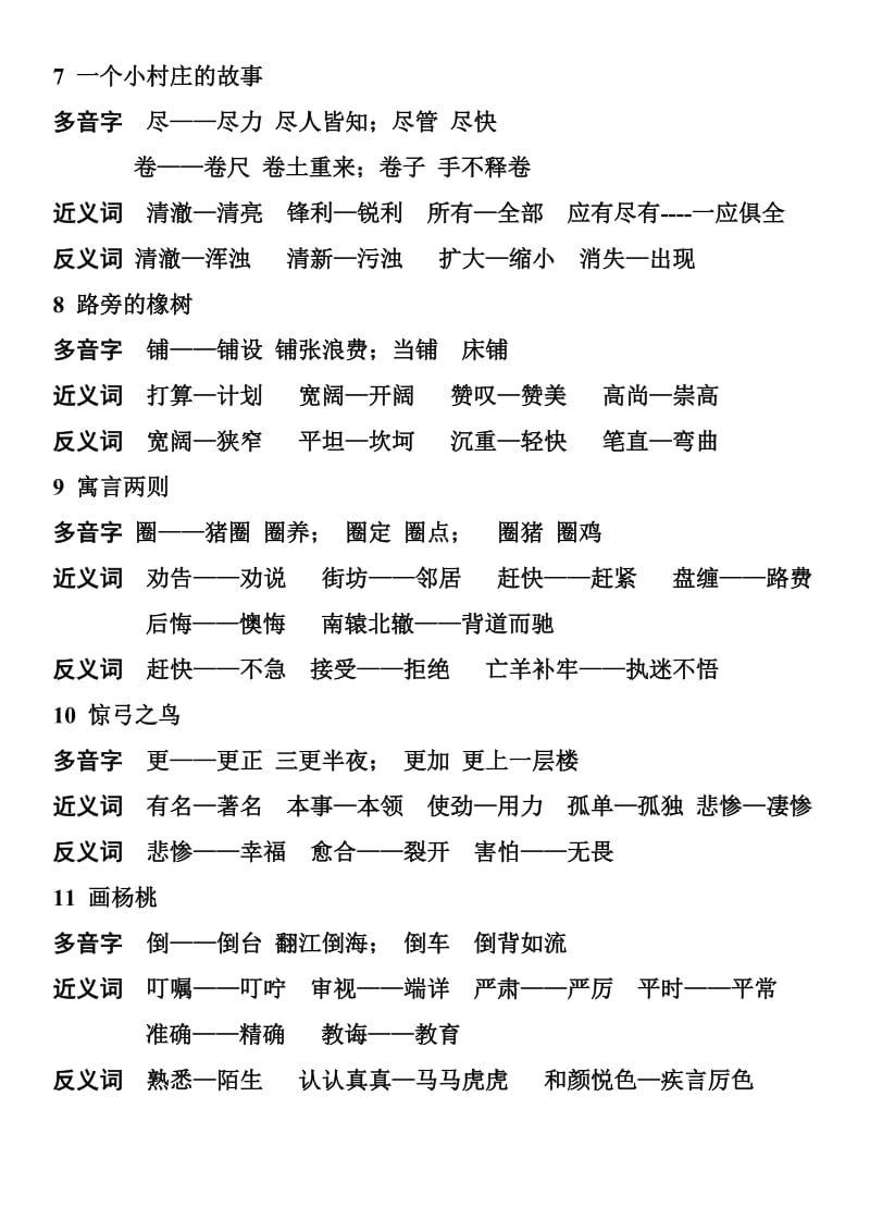 2019年三年级语文(下)多音字近义词反义词.doc_第2页