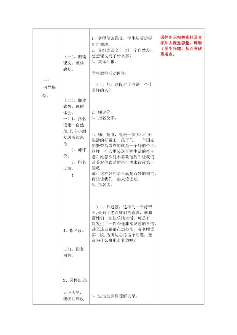 (秋)2019一年级语文下册 课文2 第8课《尧帝凿井》教学设计4 语文S版.doc_第3页