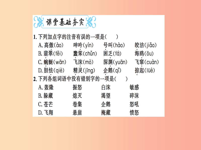 2019九年级语文下册 第一单元 4 海燕习题课件 新人教版.ppt_第2页