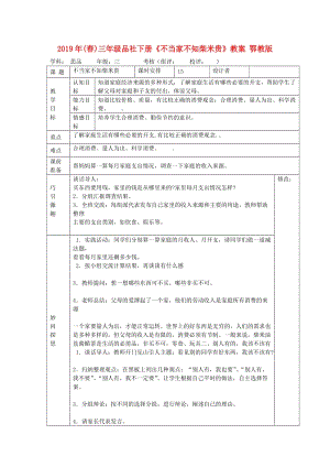 2019年(春)三年級品社下冊《不當家不知柴米貴》教案 鄂教版.doc