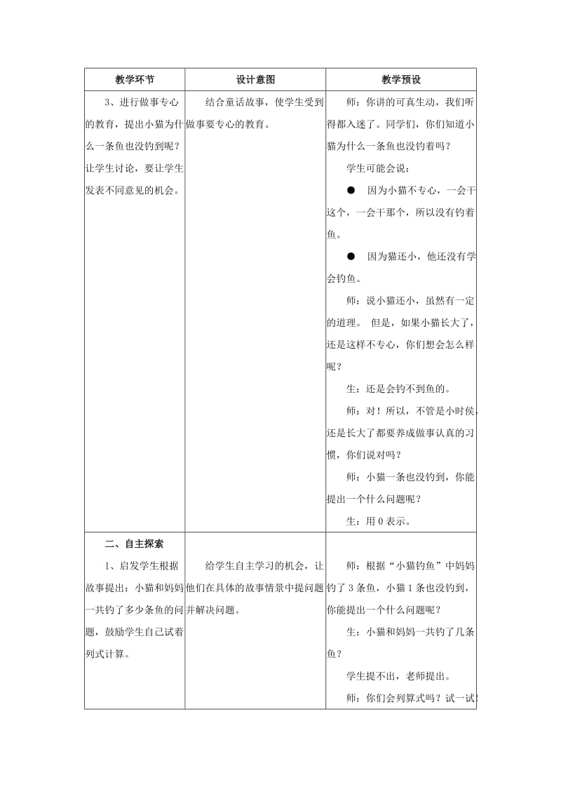 2019一年级数学上册 第5单元《10以内的加法和减法》（0的加减法）教案 （新版）冀教版.doc_第2页