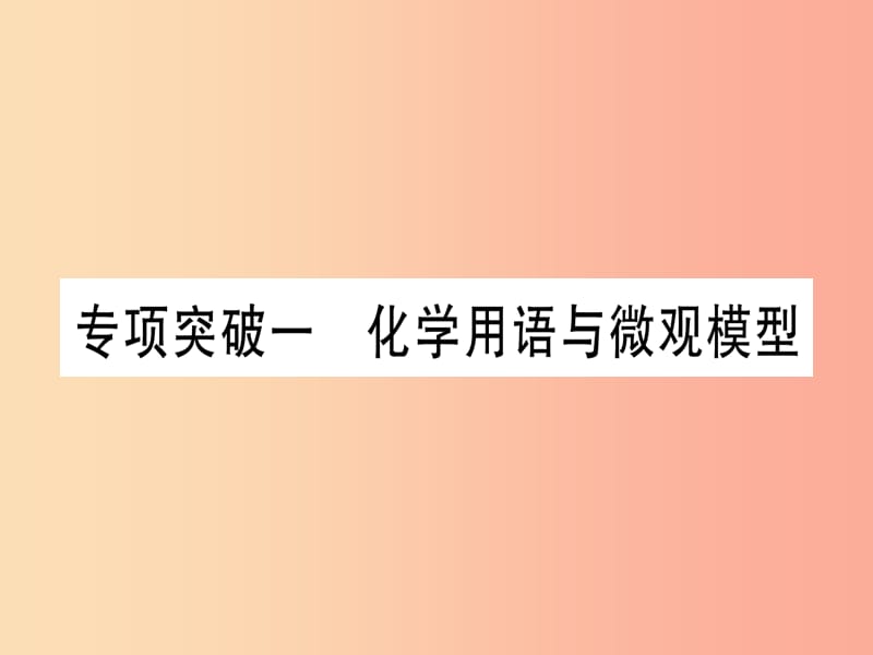 （甘肃专用）2019中考化学 专题突破一 化学用语与微观模型（提分精练）课件.ppt_第1页