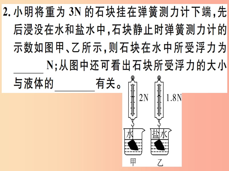 2019年八年级物理下册 第十章 浮力小结与复习习题课件 新人教版.ppt_第2页