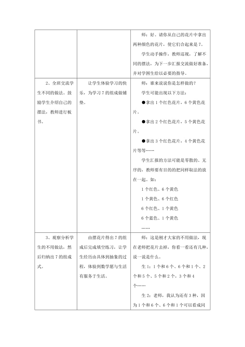 2019年一年级数学上册 第4单元《合与分》（7～9的组成和分解）教案 （新版）冀教版.doc_第2页