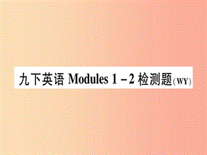 廣西2019秋九年級(jí)英語下冊(cè) Module 1-2檢測題習(xí)題課件（新版）外研版.ppt