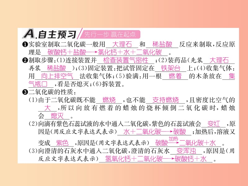 （遵义专版）2019秋九年级化学上册 第2章 身边的化学物质 基础实验2 二氧化碳的制取与性质习题课件 沪教版.ppt_第3页