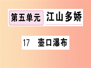 （貴州專版）2019春八年級語文下冊 第五單元 17 壺口瀑布習(xí)題課件 新人教版.ppt