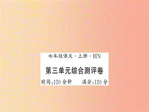 （河南專版）2019年七年級語文上冊 第三單元綜合測評課件 新人教版.ppt