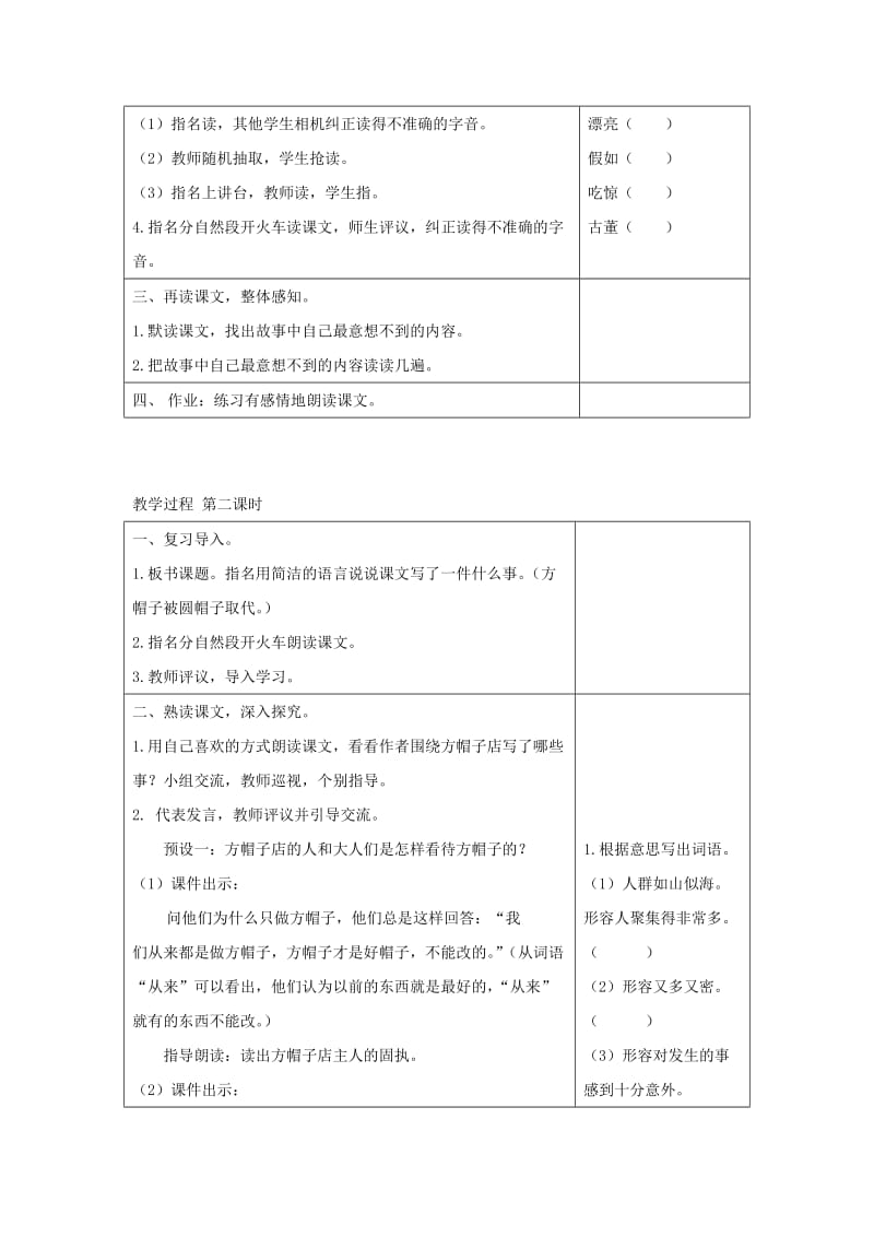 2019三年级语文下册第八单元26方帽子店教案反思新人教版.doc_第3页