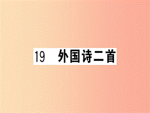 （武漢專(zhuān)版）2019春七年級(jí)語(yǔ)文下冊(cè) 第五單元 19 外國(guó)詩(shī)二首習(xí)題課件 新人教版.ppt