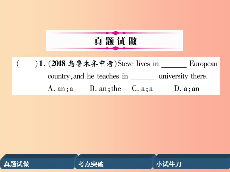 （宜宾专版）2019中考英语二轮复习 第二部分 语法专题突破篇 专题一 冠词和名词课件.ppt_第2页