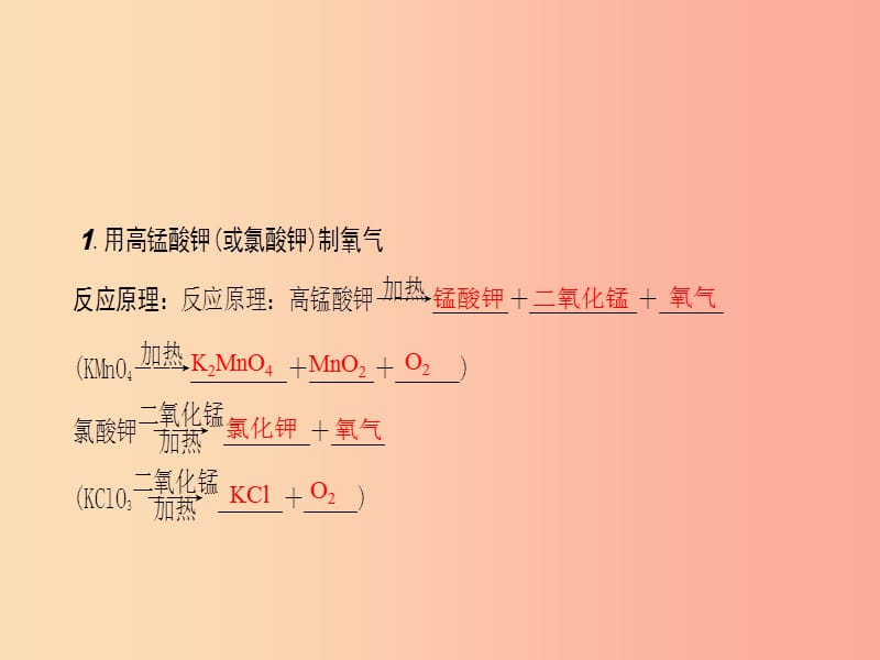 九年级化学上册 第二单元 我们周围的空气 课题3 制取氧气 第1课时 用高锰酸钾制取氧气 分解反应 .ppt_第3页