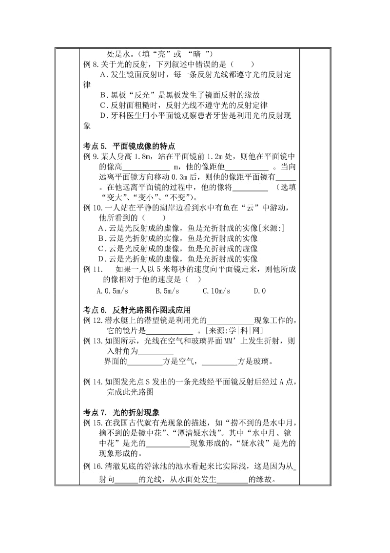 2019-2020年物理人教新课标版第2章《光现象》单元复习学案.doc_第3页