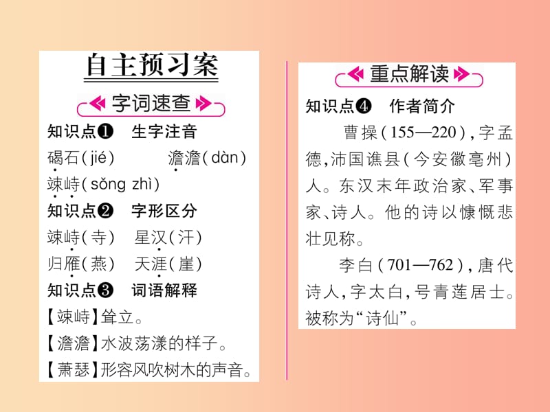 （毕节地区）2019年七年级语文上册 第1单元 4古代诗歌四首（古文今译）习题课件 新人教版.ppt_第2页