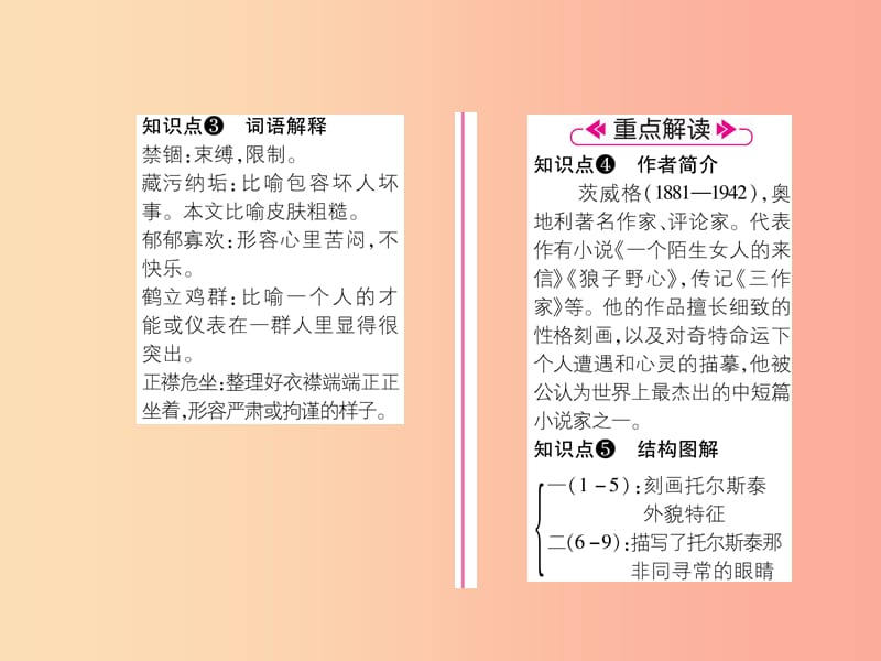 （毕节专版）2019年八年级语文上册 第二单元 7列夫 托尔斯泰习题课件 新人教版.ppt_第3页