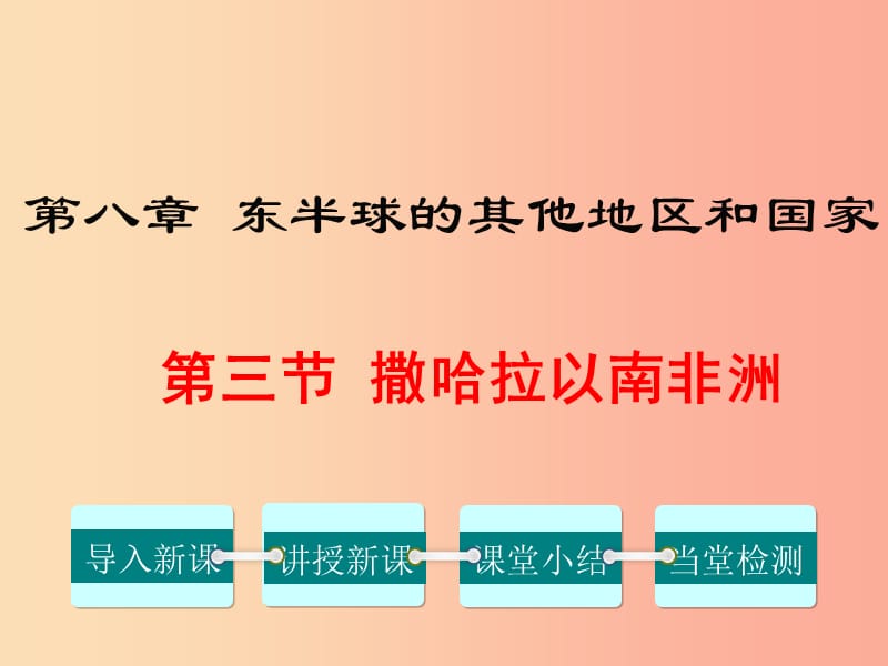 2019年春七年级地理下册 第八章 第三节 撒哈拉以南非洲课件 新人教版.ppt_第1页