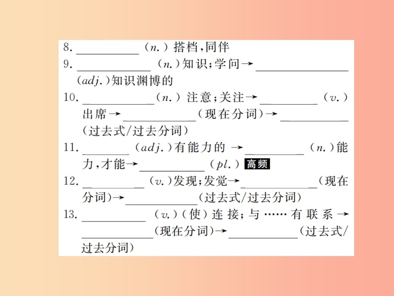 山东省2019年中考英语总复习 第一部分 系统复习 成绩基石 九全 第13讲 Unit 1-2课件.ppt_第3页