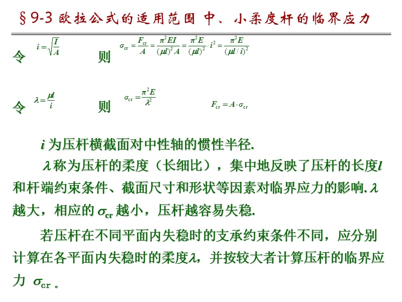 欧拉公式的适用范围ppt课件_第2页