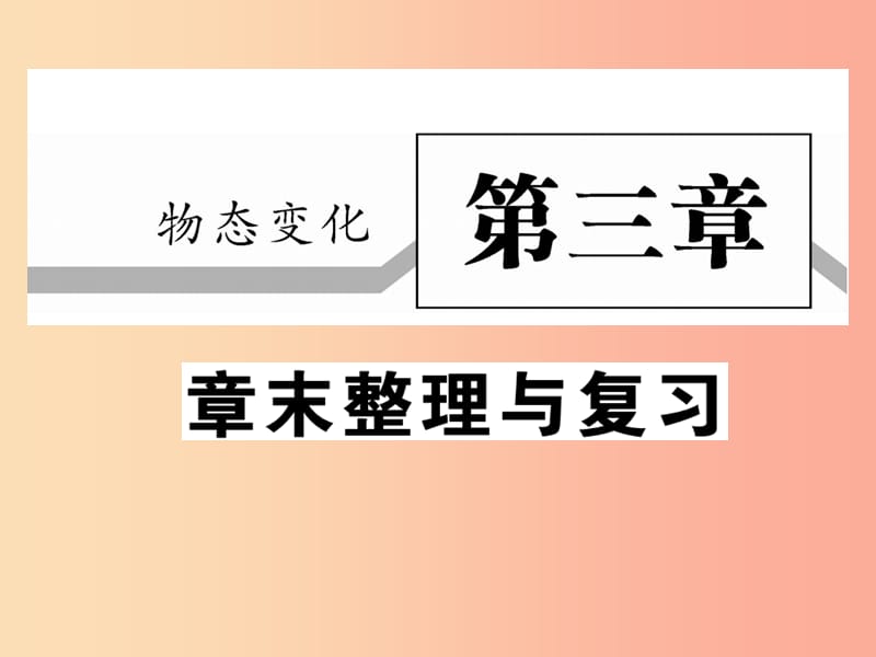 2019秋八年级物理上册第三章物态变化章末整理与复习习题课件 新人教版.ppt_第1页