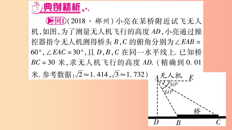 湖南省2019年中考数学复习第二轮中档题突破专项突破7解直角三角形的实际应用导学课件.ppt_第3页