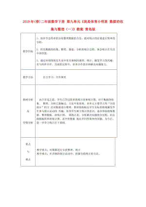 2019年(春)二年級(jí)數(shù)學(xué)下冊(cè) 第九單元《我是體育小明星 數(shù)據(jù)的收集與整理（一）》教案 青島版.doc