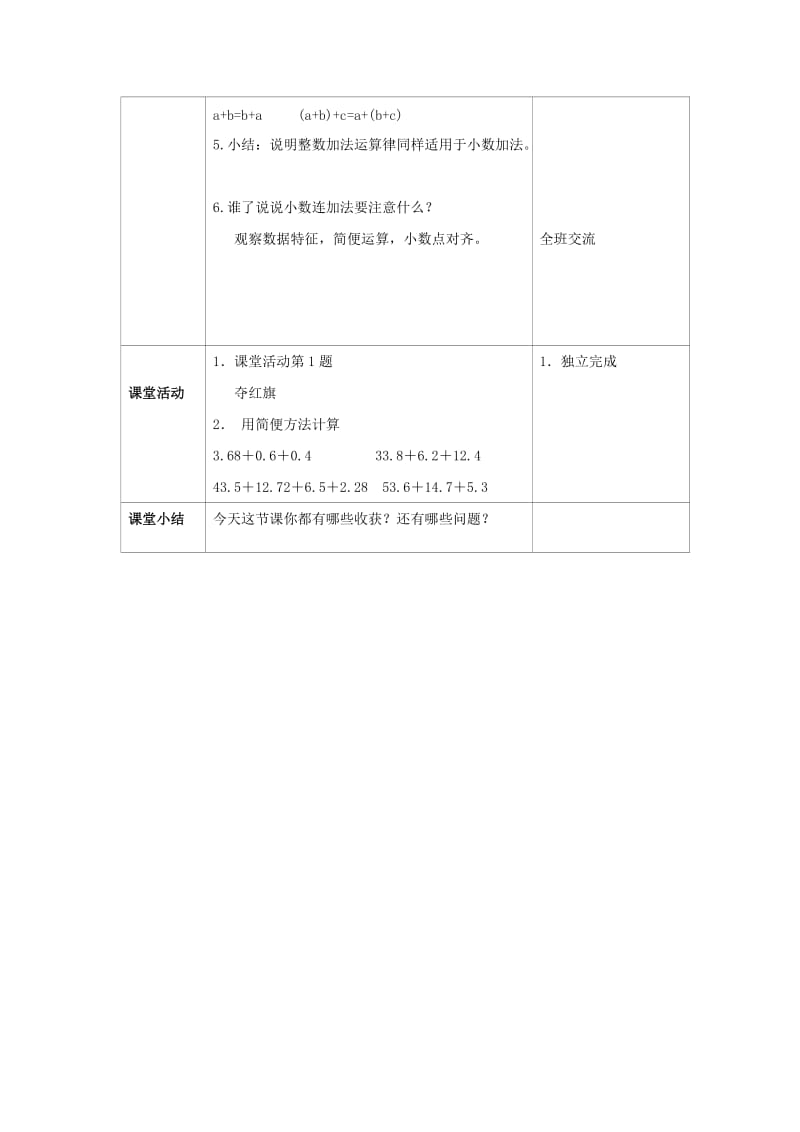 2019年(春)四年级数学下册 5《小数加减混合运算》教案3 （新版）西师大版.doc_第2页