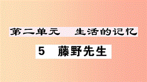 （江西專版）八年級語文上冊 第二單元 5 藤野先生習(xí)題課件 新人教版.ppt