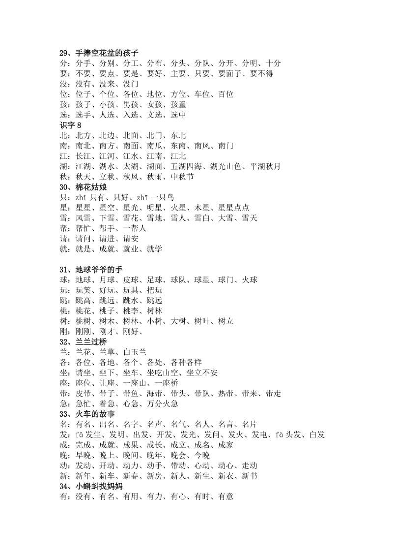 2019年一年级语文下册书写生字词语.doc_第2页