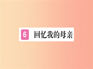 （河南專用）八年級(jí)語(yǔ)文上冊(cè) 第二單元 6 回憶我的母親習(xí)題課件 新人教版.ppt